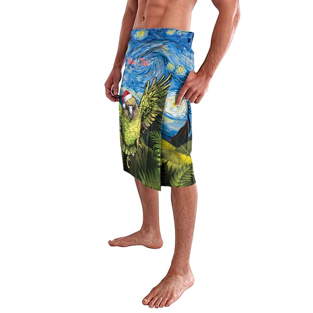 Personalised Jumping Kakapo Christmas Lavalava New Zealand Fern - Starry Night Style