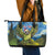 Personalised Jumping Kakapo Christmas Leather Tote Bag New Zealand Fern - Starry Night Style