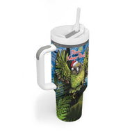 Personalised Jumping Kakapo Christmas Tumbler With Handle New Zealand Fern - Starry Night Style