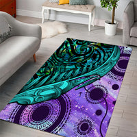 New Zealand Paua Shell With Australia Opal Unique Combine Area Rug LT14 - Polynesian Pride