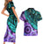 New Zealand Paua Shell With Australia Opal Unique Combine Couples Matching Short Sleeve Bodycon Dress and Hawaiian Shirt LT14 - Polynesian Pride