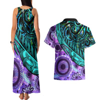 New Zealand Paua Shell With Australia Opal Unique Combine Couples Matching Tank Maxi Dress and Hawaiian Shirt LT14 - Polynesian Pride