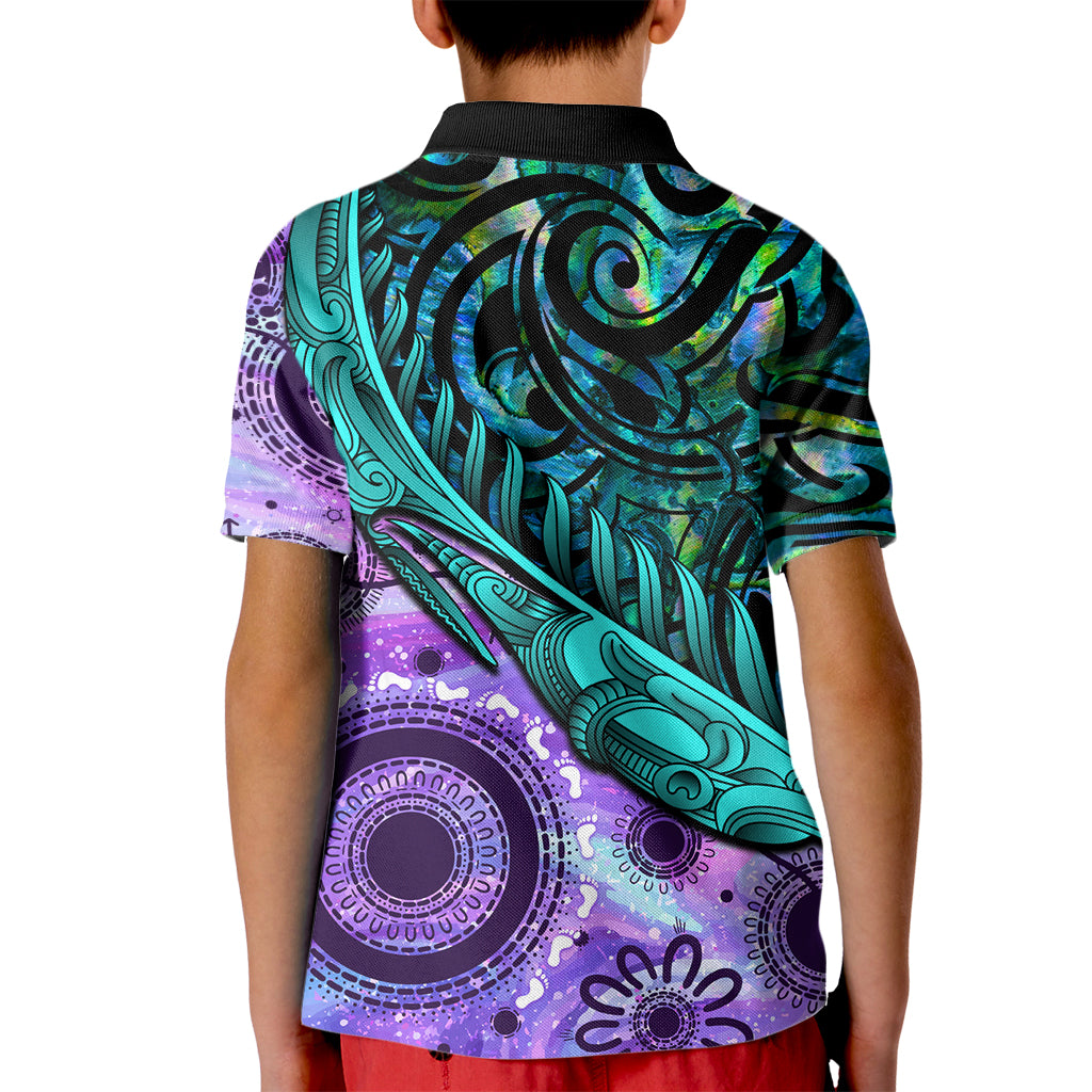 New Zealand Paua Shell With Australia Opal Unique Combine Kid Polo Shirt LT14 - Polynesian Pride