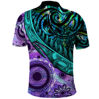 New Zealand Paua Shell With Australia Opal Unique Combine Polo Shirt LT14 - Polynesian Pride