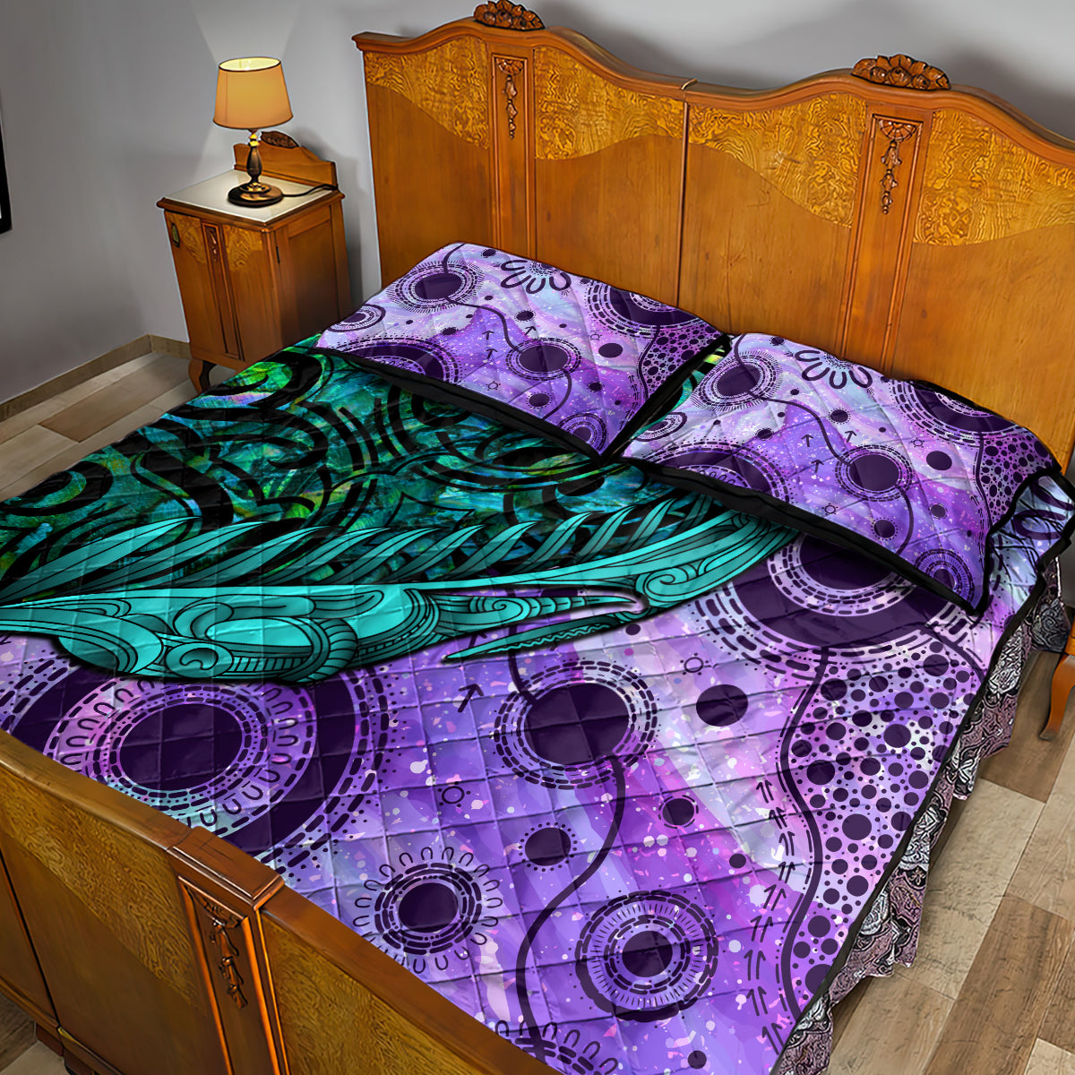 New Zealand Paua Shell With Australia Opal Unique Combine Quilt Bed Set LT14 - Polynesian Pride
