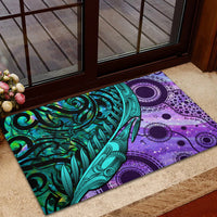 New Zealand Paua Shell With Australia Opal Unique Combine Rubber Doormat LT14 - Polynesian Pride