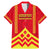 Hawaii Mauna Kea Family Matching Mermaid Dress and Hawaiian Shirt Hawaiian Kakau Tribal Pattern LT14 Dad's Shirt - Short Sleeve Red - Polynesian Pride