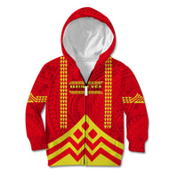 Hawaii Mauna Kea Kid Hoodie Hawaiian Kakau Tribal Pattern LT14 Zip Hoodie Red - Polynesian Pride