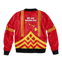 Hawaii Mauna Kea Sleeve Zip Bomber Jacket Hawaiian Kakau Tribal Pattern LT14 - Polynesian Pride