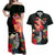 Hawaii Mauna Kea Couples Matching Off Shoulder Maxi Dress and Hawaiian Shirt White Mountain With Nene Tropical Vibes LT14 Black - Polynesian Pride