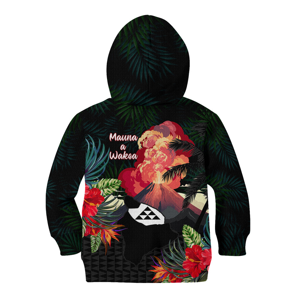 Hawaii Mauna Kea Kid Hoodie White Mountain With Nene Tropical Vibes LT14 - Polynesian Pride