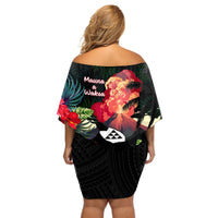 Hawaii Mauna Kea Off Shoulder Short Dress White Mountain With Nene Tropical Vibes LT14 - Polynesian Pride
