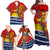 Personalised Mauri Kiribati Family Matching Off Shoulder Maxi Dress and Hawaiian Shirt Polynesian Ribaberiki Flag Style Mix Plumeria LT14 - Polynesian Pride