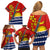 Personalised Mauri Kiribati Family Matching Off Shoulder Short Dress and Hawaiian Shirt Polynesian Ribaberiki Flag Style Mix Plumeria LT14 - Polynesian Pride