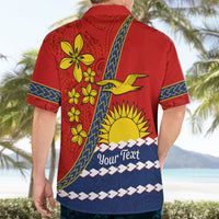 Personalised Mauri Kiribati Hawaiian Shirt Polynesian Ribaberiki Flag Style Mix Plumeria LT14 - Polynesian Pride