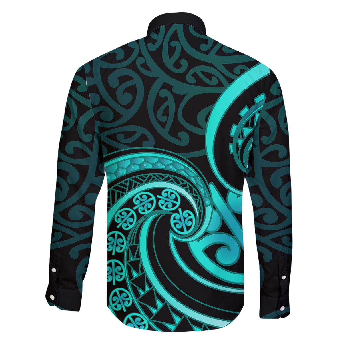 Turquoise New Zealand Mangopare Family Matching Puletasi and Hawaiian Shirt Aotearoa Maori Koru Style LT14 - Polynesian Pride