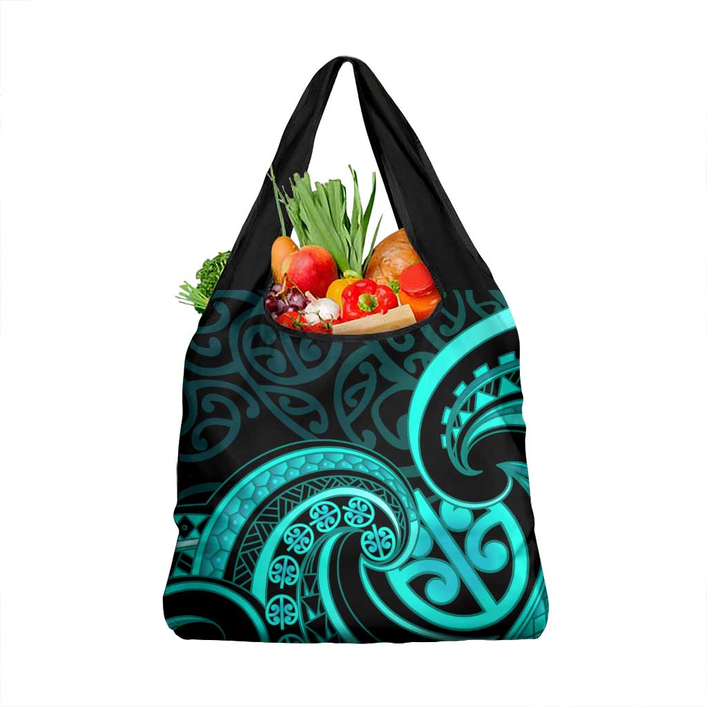 Turquoise New Zealand Mangopare Grocery Bag Aotearoa Maori Koru Style