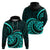 Turquoise New Zealand Mangopare Zip Hoodie Aotearoa Maori Koru Style LT14 - Polynesian Pride