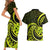 Lime Green New Zealand Mangopare Couples Matching Short Sleeve Bodycon Dress and Hawaiian Shirt Aotearoa Maori Koru Style LT14 - Polynesian Pride