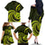 Lime Green New Zealand Mangopare Family Matching Off Shoulder Long Sleeve Dress and Hawaiian Shirt Aotearoa Maori Koru Style LT14 - Polynesian Pride