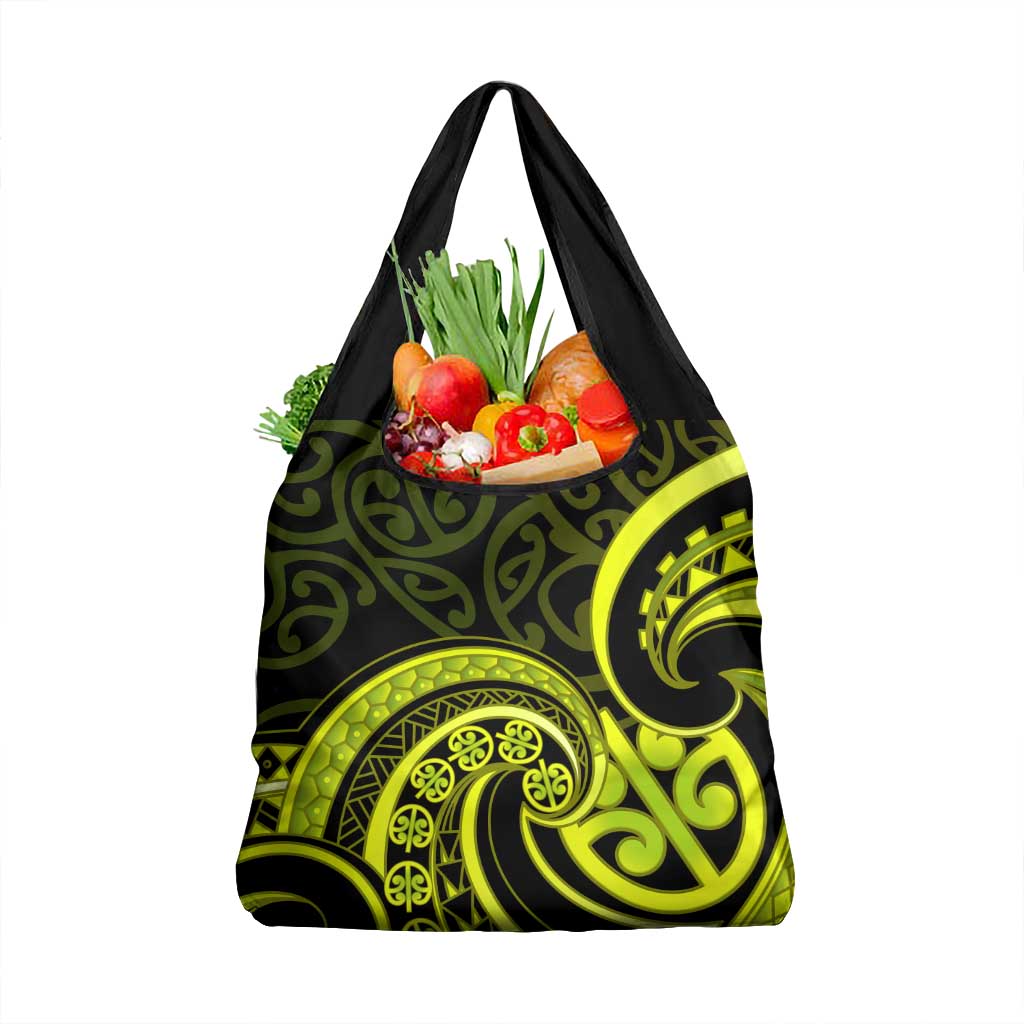 Lime Green New Zealand Mangopare Grocery Bag Aotearoa Maori Koru Style