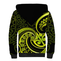 Lime Green New Zealand Mangopare Sherpa Hoodie Aotearoa Maori Koru Style LT14 - Polynesian Pride