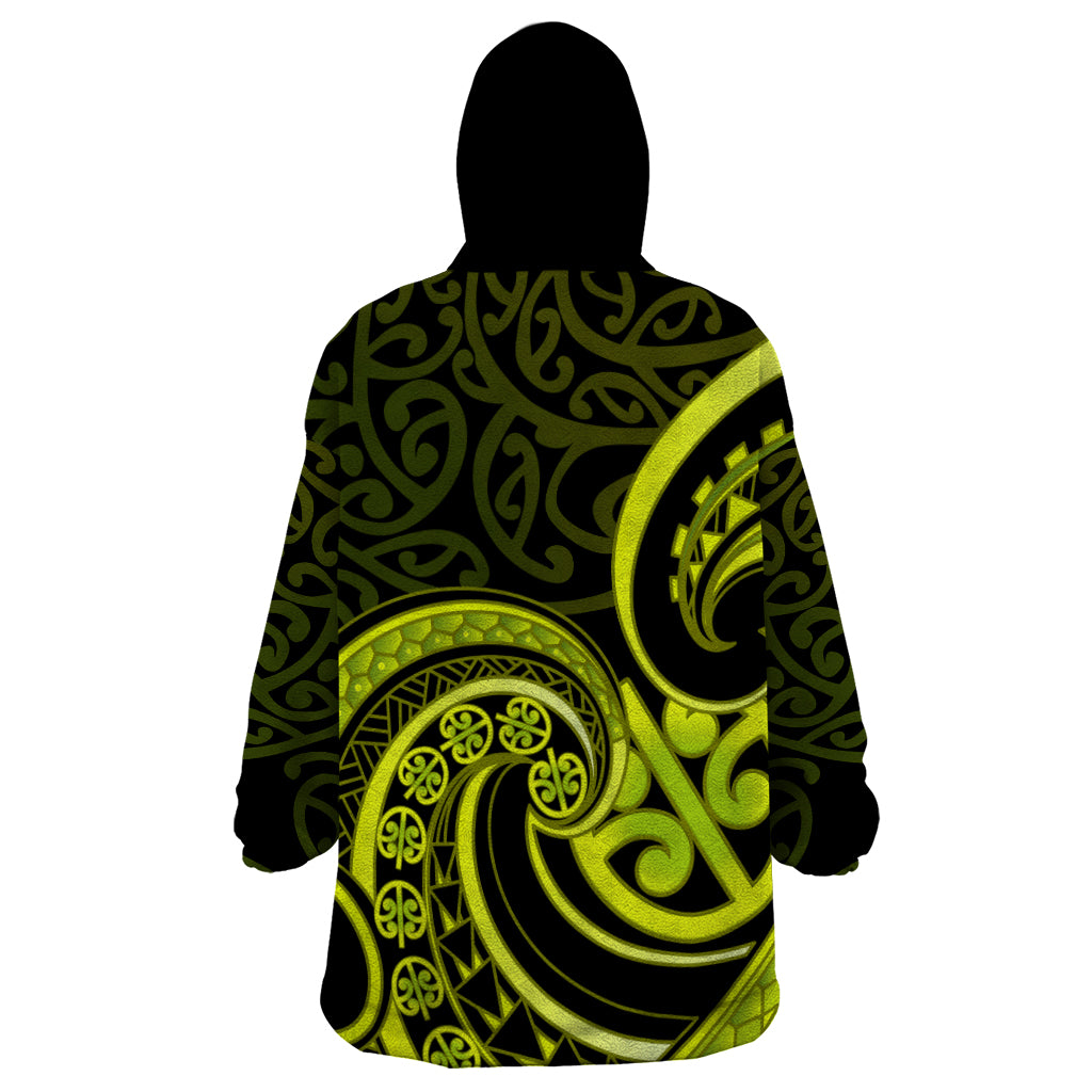 Lime Green New Zealand Mangopare Wearable Blanket Hoodie Aotearoa Maori Koru Style LT14 - Polynesian Pride