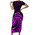 Purple Aotearoa Mangopare Family Matching Short Sleeve Bodycon Dress and Hawaiian Shirt NZ Maori Koru Style LT14 Mom's Dress Purple - Polynesian Pride
