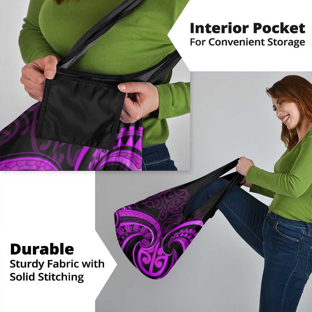 Purple Aotearoa Mangopare Grocery Bag NZ Maori Koru Style