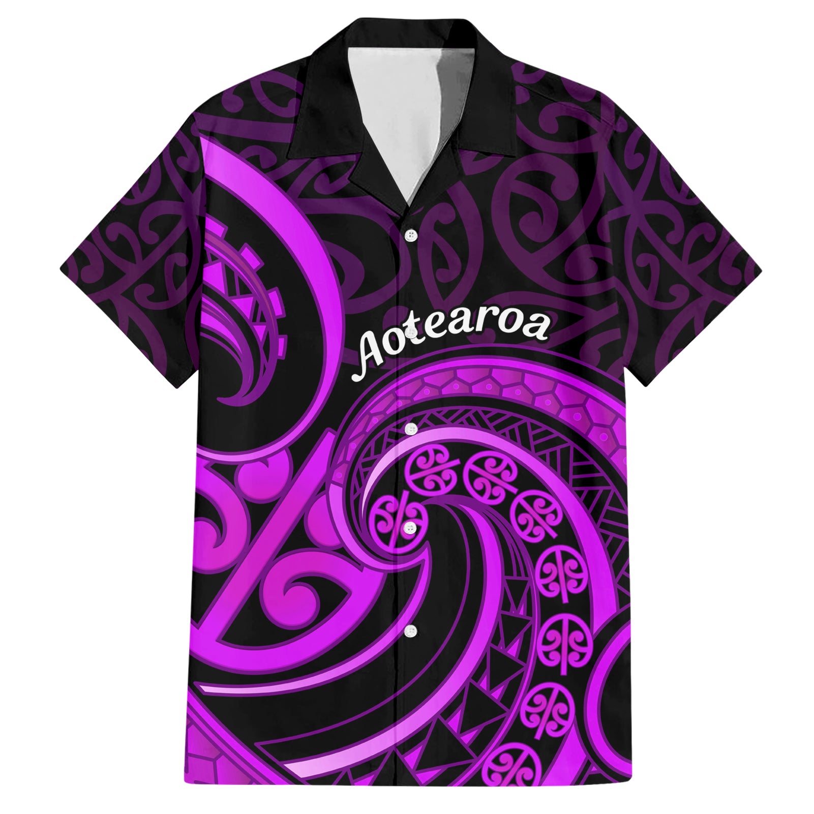 Purple Aotearoa Mangopare Hawaiian Shirt NZ Maori Koru Style LT14 Purple - Polynesian Pride