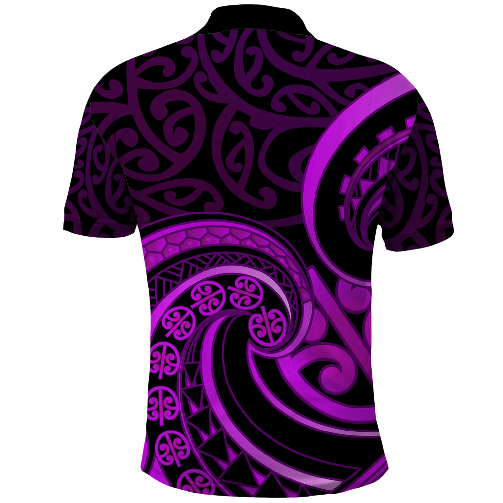 Purple Aotearoa Mangopare Polo Shirt NZ Maori Koru Style LT14 - Polynesian Pride