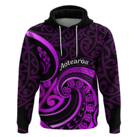 Purple Aotearoa Mangopare Zip Hoodie NZ Maori Koru Style LT14 Pullover Hoodie Purple - Polynesian Pride