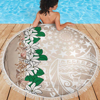 Cook Islands Tiare Maori With Conch Shell Beach Blanket 2025 Pasifika Polynesian Tattoo