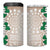 Cook Islands Tiare Maori With Conch Shell 4 in 1 Can Cooler Tumbler 2025 Pasifika Polynesian Tattoo