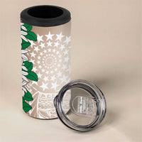 Cook Islands Tiare Maori With Conch Shell 4 in 1 Can Cooler Tumbler 2025 Pasifika Polynesian Tattoo