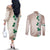 Cook Islands Tiare Maori With Conch Shell Couples Matching Off The Shoulder Long Sleeve Dress and Long Sleeve Button Shirt 2025 Pasifika Polynesian Tattoo