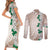 Cook Islands Tiare Maori With Conch Shell Couples Matching Short Sleeve Bodycon Dress and Long Sleeve Button Shirt 2025 Pasifika Polynesian Tattoo