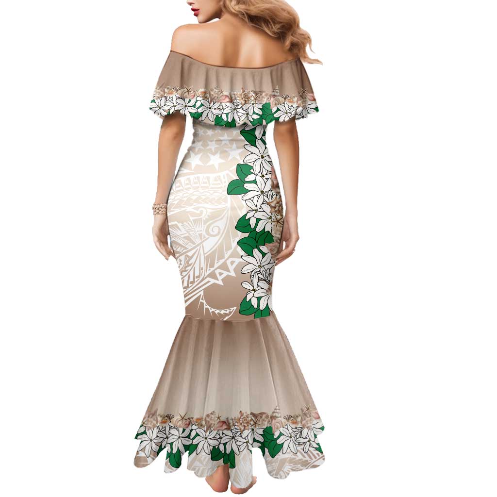 Cook Islands Tiare Maori With Conch Shell Family Matching Mermaid Dress and Hawaiian Shirt 2025 Pasifika Polynesian Tattoo