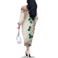 Cook Islands Tiare Maori With Conch Shell Family Matching Off The Shoulder Long Sleeve Dress and Hawaiian Shirt 2025 Pasifika Polynesian Tattoo LT14 - Polynesian Pride