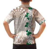 Cook Islands Tiare Maori With Conch Shell Family Matching Off Shoulder Short Dress and Hawaiian Shirt 2025 Pasifika Polynesian Tattoo