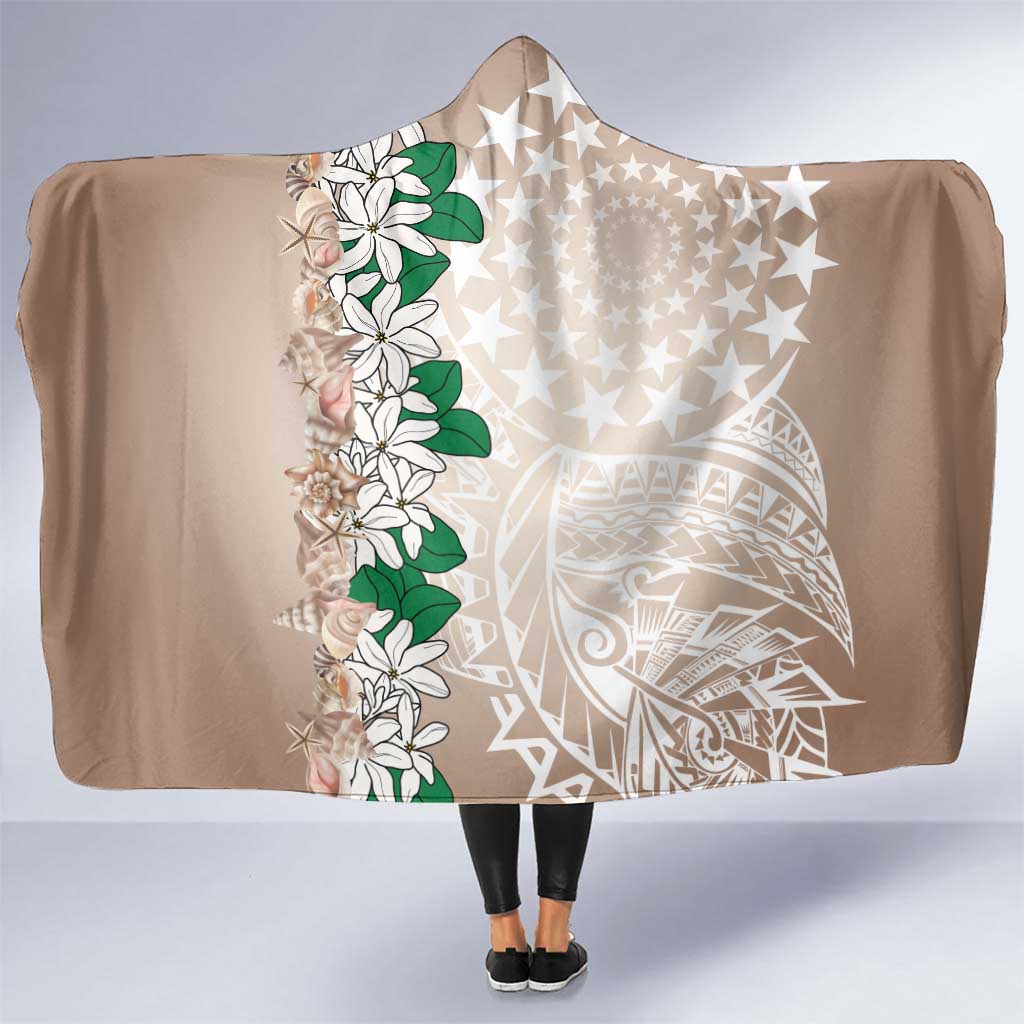 Cook Islands Tiare Maori With Conch Shell Hooded Blanket 2025 Pasifika Polynesian Tattoo
