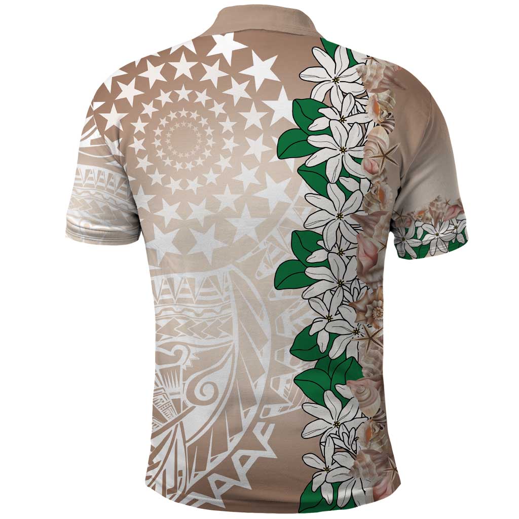 Cook Islands Tiare Maori With Conch Shell Polo Shirt 2025 Pasifika Polynesian Tattoo