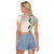 Cook Islands Tiare Maori With Conch Shell Raglan Cropped T Shirt 2025 Pasifika Polynesian Tattoo