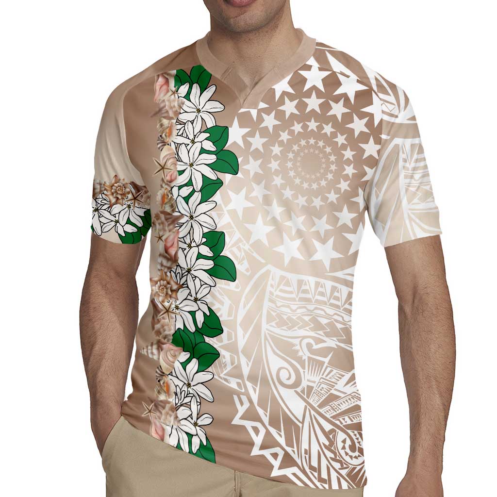 Cook Islands Tiare Maori With Conch Shell Rugby Jersey 2025 Pasifika Polynesian Tattoo