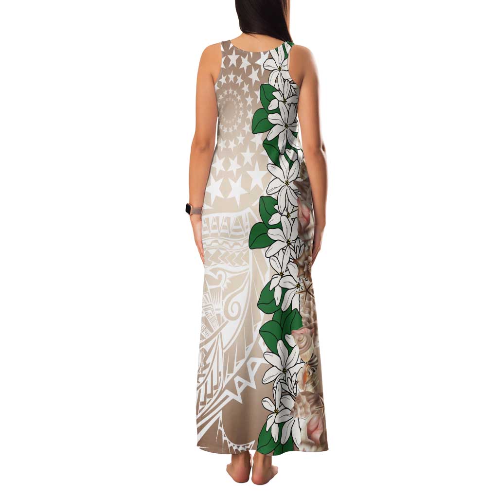 Cook Islands Tiare Maori With Conch Shell Tank Maxi Dress 2025 Pasifika Polynesian Tattoo LT14 - Polynesian Pride