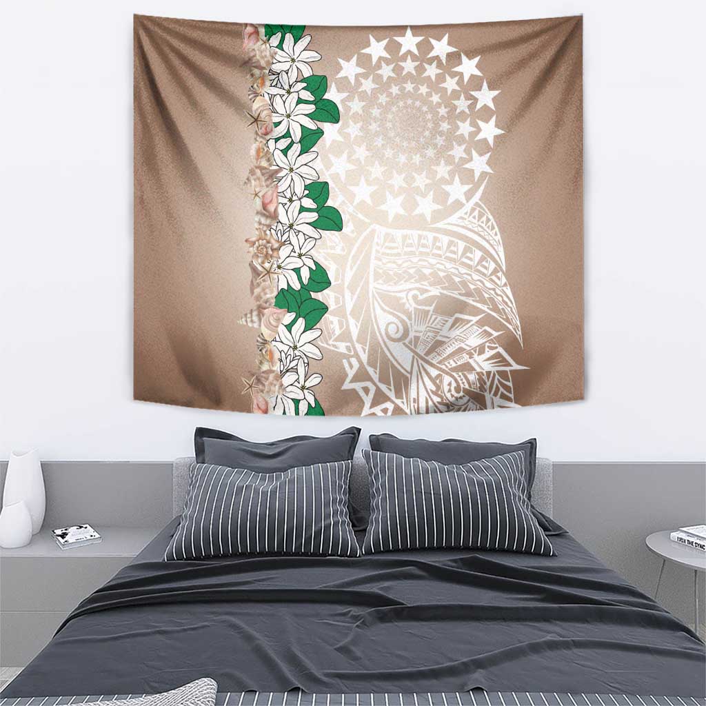 Cook Islands Tiare Maori With Conch Shell Tapestry 2025 Pasifika Polynesian Tattoo