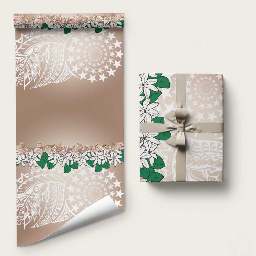 Cook Islands Tiare Maori With Conch Shell Wrapping Paper 2025 Pasifika Polynesian Tattoo - Polynesian Pride