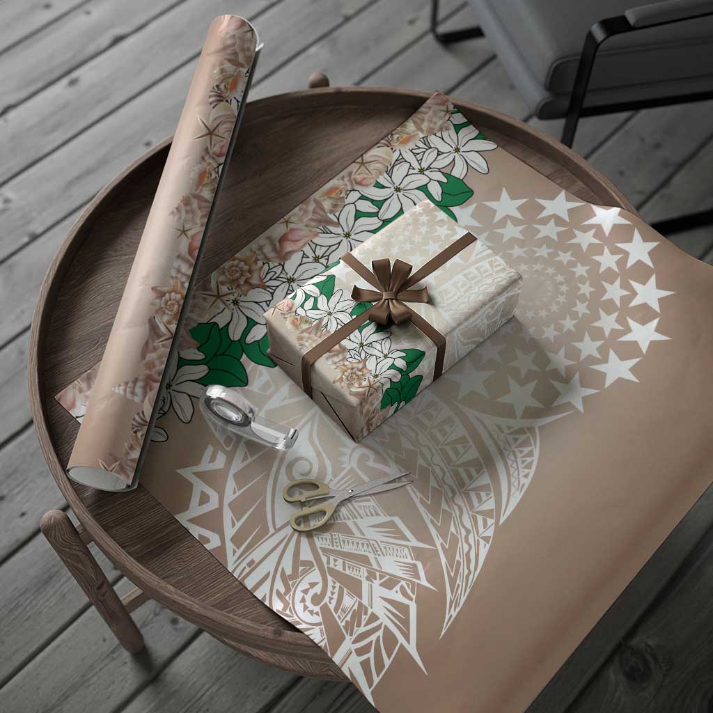 Cook Islands Tiare Maori With Conch Shell Wrapping Paper 2025 Pasifika Polynesian Tattoo - Polynesian Pride