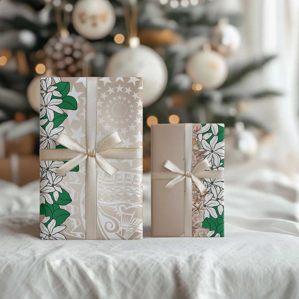 Cook Islands Tiare Maori With Conch Shell Wrapping Paper 2025 Pasifika Polynesian Tattoo - Polynesian Pride