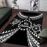Kia Orana Cook Islands Area Rug 2025 Pasifika Polynesian Turtle Black Color